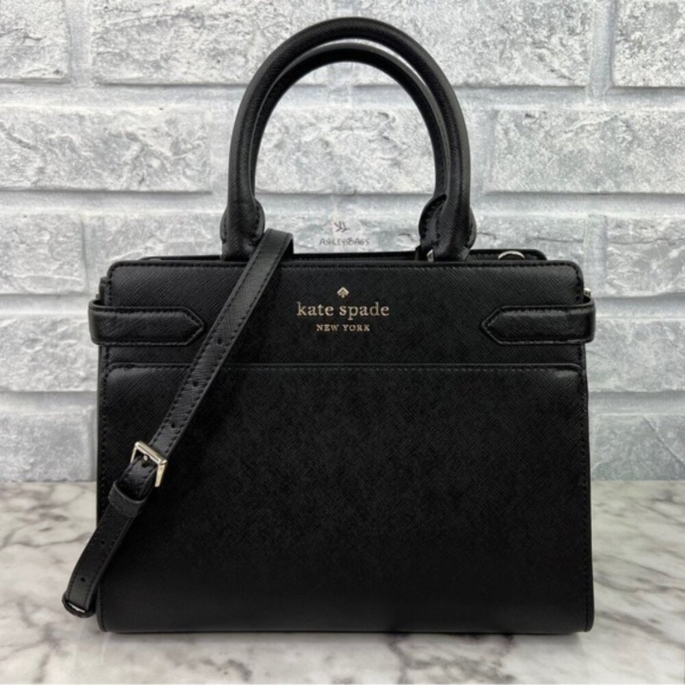 Kate Spade Staci Medium Satchel Crossbody In Black